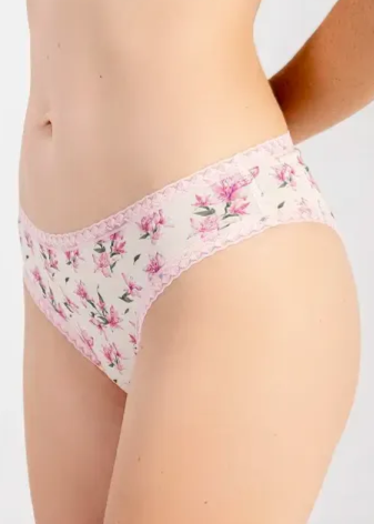 Bikini Con Estampado Floral Y Encaje