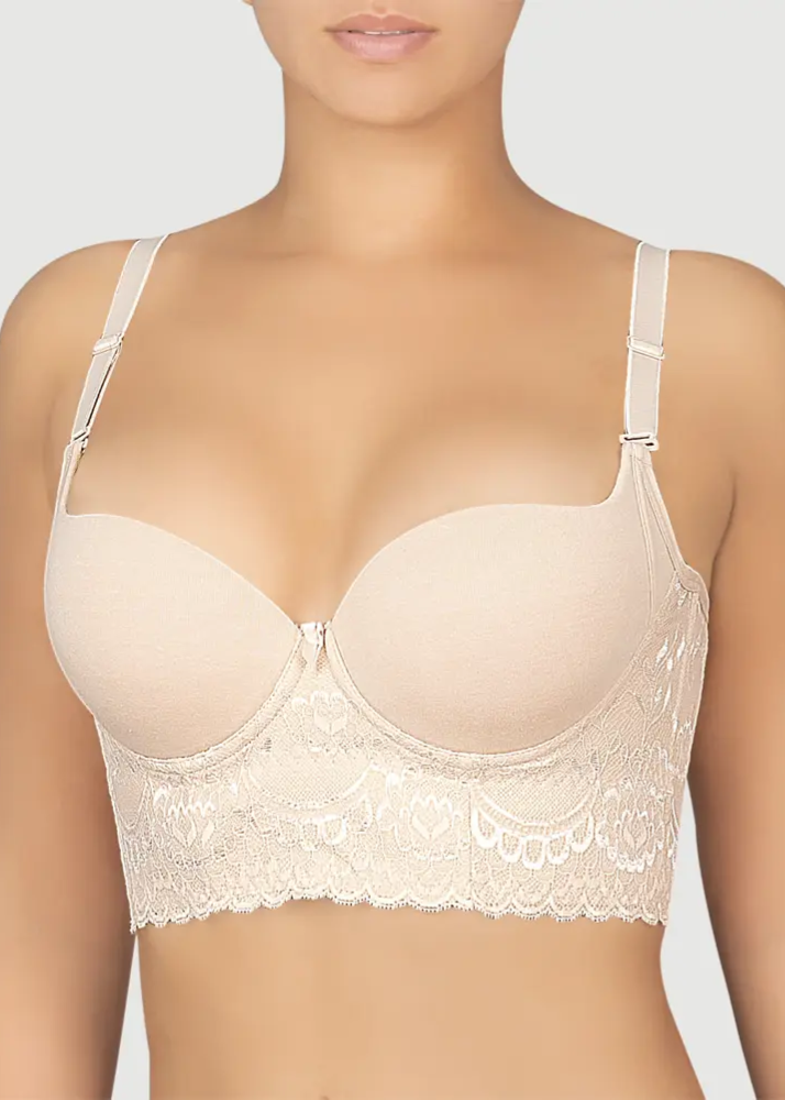 Bustier Copa Prehormada Y Encaje