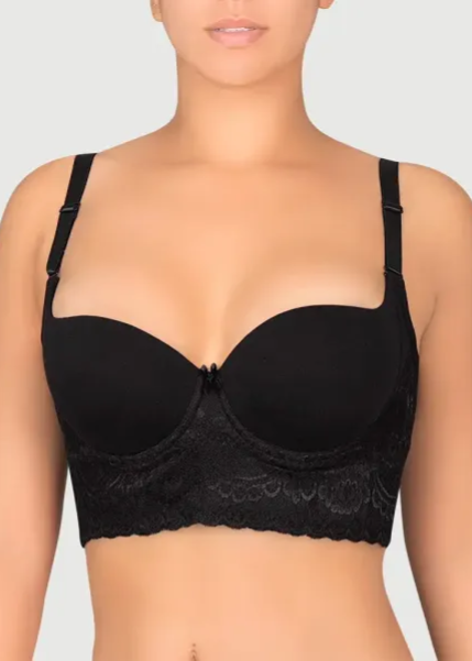 Bustier Copa Prehormada Y Encaje